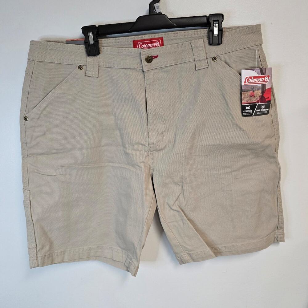 Coleman canvas stretch cargo utility shorts oat size 38 NWT MSRP $50